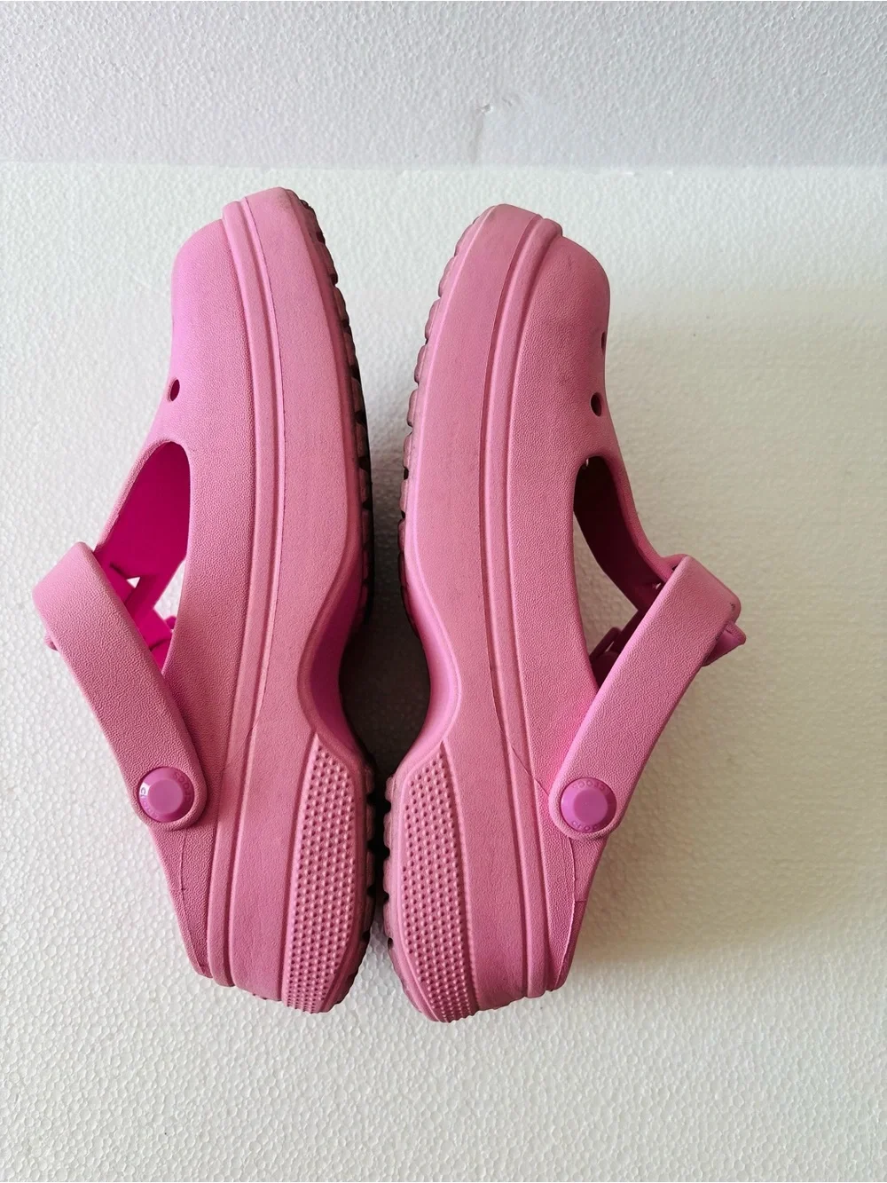 Kid’s Crocs Pink Mary Jane Foam Clogs